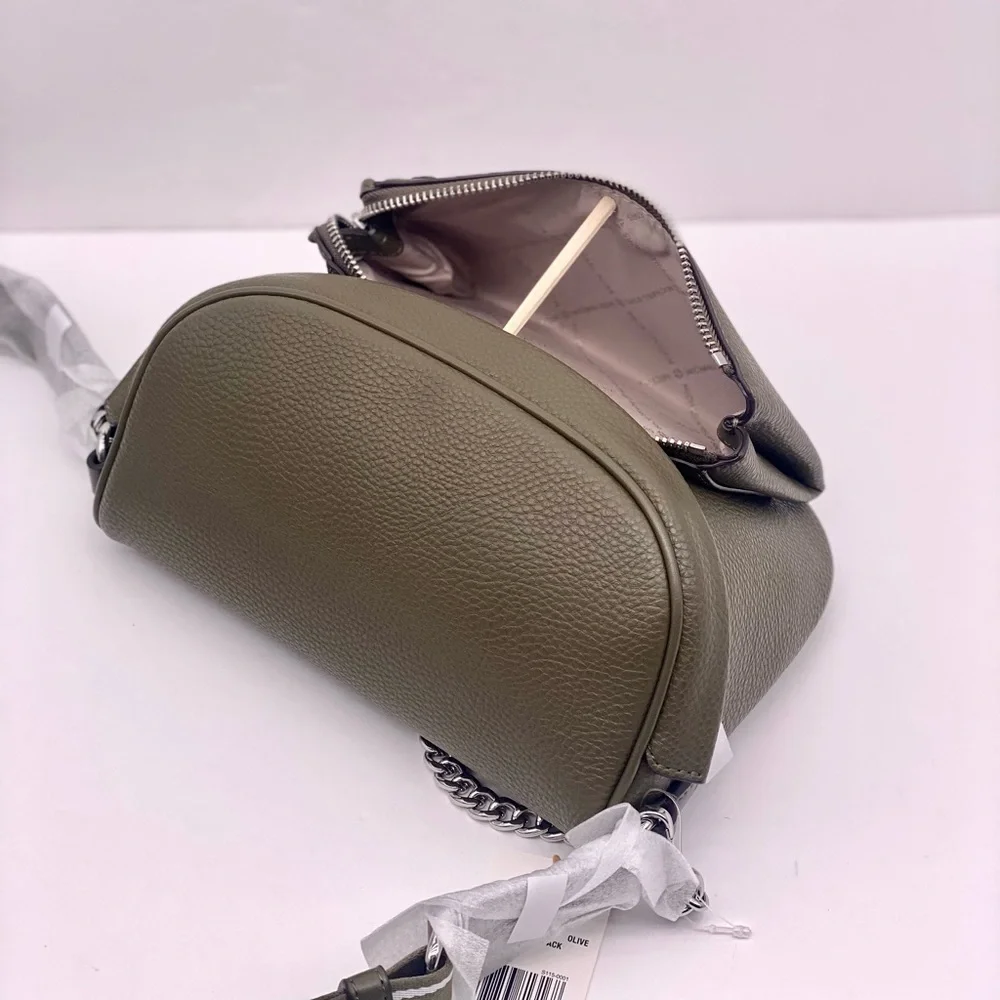 Michael Kors Olive Green Funny Pack Belt Crossbody Bag with Fun Patches